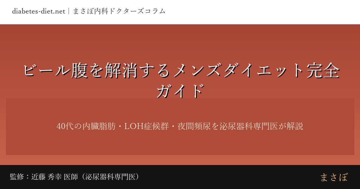 ビール腹を解消するメンズダイエット完全ガイド｜監修：近藤 秀幸 医師（泌尿器科専門医）