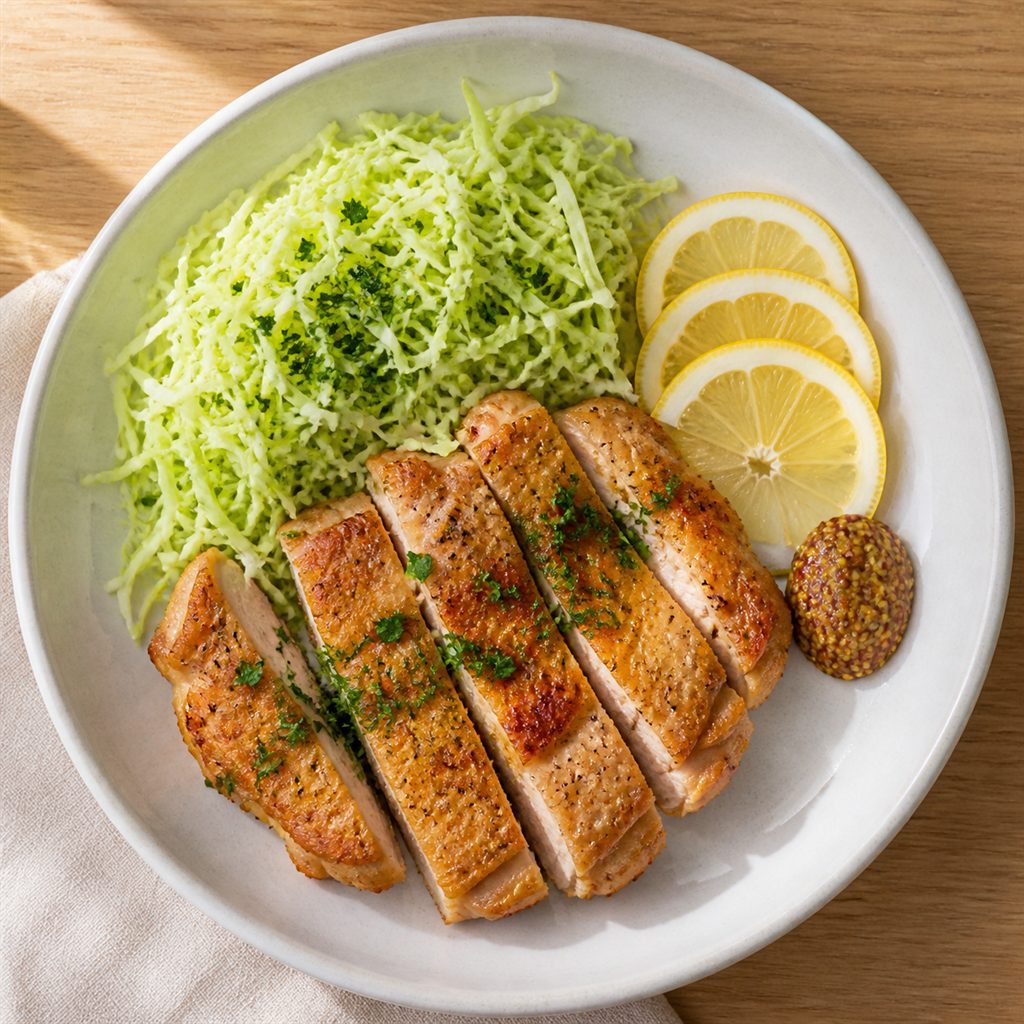 【低糖質】鶏もも焼き・キャベツ千切り