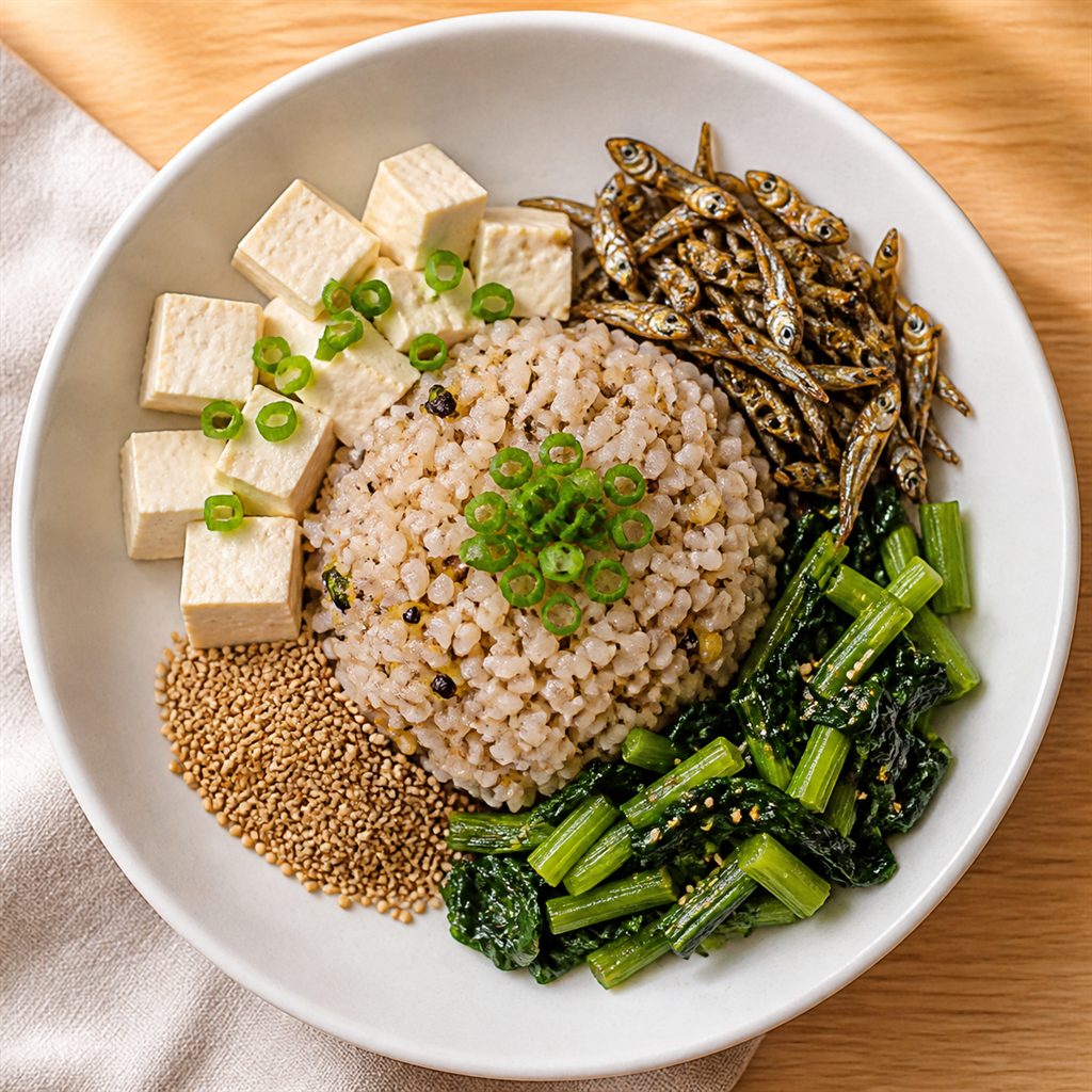 骨密度サポート豆腐しらす雑穀プレート